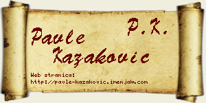 Pavle Kazaković vizit kartica